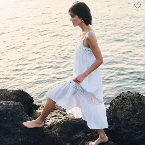 NWT JCREW Athena Maxi Dress Doen-esque Summer Poplin Nightgown BLACK - Picture 3 of 5